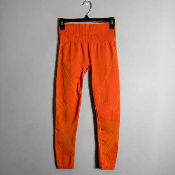 Gymshark Apex Seamless High Rise Leggings Women's Medium* Papaya Orange Workout - Picture 5 of 14